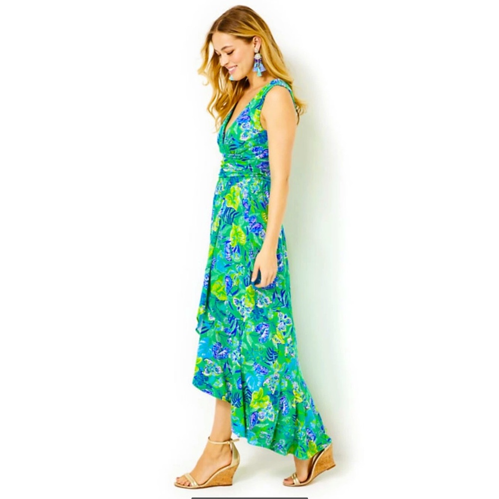 Lilly Pulitzer NWT Moana Maxi Dress In A Flutter Size L - Picture 6 of 9